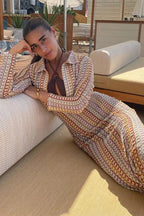 Lucia Crochet | Multicolor Long Sleeve Jurk Opal Amsterdam