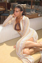 Lucia Crochet | Multicolor Long Sleeve Jurk Opal Amsterdam