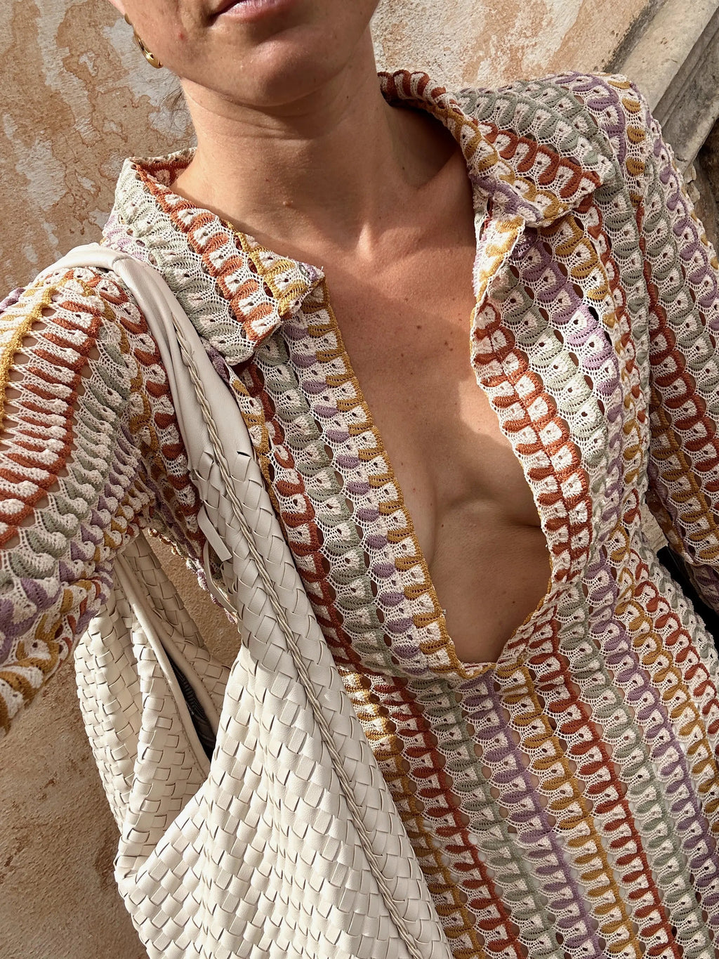 Lucia Crochet | Multicolor Long Sleeve Jurk Opal Amsterdam