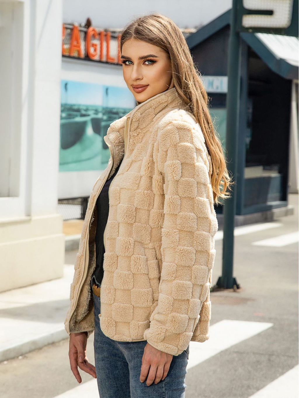 Zurich | Checkerboard Plush Jacket